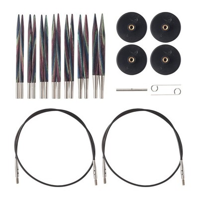 Options 2-3/4'' Short Square Interchangeable Wood Knitting Needle Set (Foursqu...