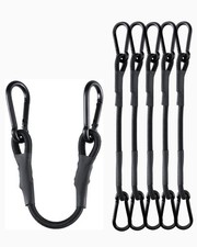 8 Inch Short Small Carabiner Bungee Cord with 190 Lbs Max Break Strength, 8 P...
