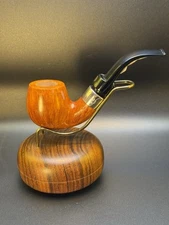 Vintage NOS Unsmoked Mastro De Paja Bent  Billiard 3B + One Sun Tobacco pipe