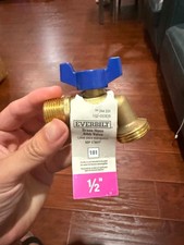 EVERBILT 1/2 BRASS HOSE BIBB VALVE NOS SKU 244 231