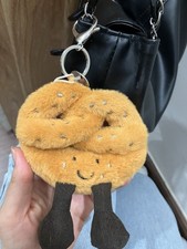 Jellycat Amuseable Pretzel Bag Charm Keychain- NEW REALEASE-NWTags & Protector