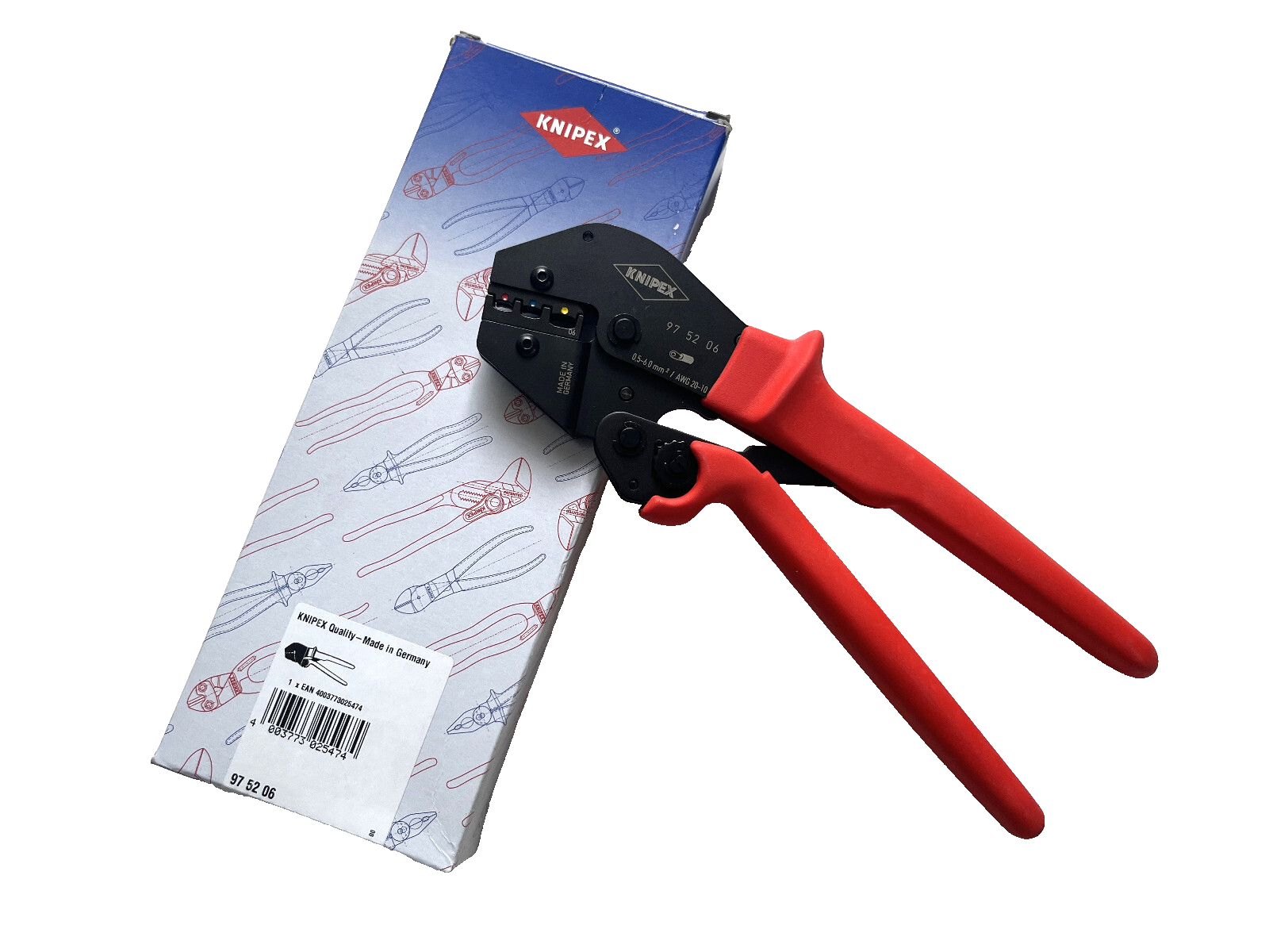 Knipex 975206 Crimpzange isolierte offene Steckverbinder 0.5 bis 6mm²  NEU OVP