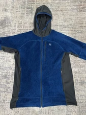 Mountain Hardwear Jacket Mens Large Blue Monkey Man Polartec Fleece Full Zip