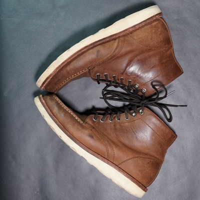 Thursday diplomat moc toe pebble brown leather vibram boots mens size US 8