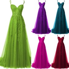 Damen Brautjungfernkleid Spitze a Linie formelle Abendkleider mit hohem Schlitz