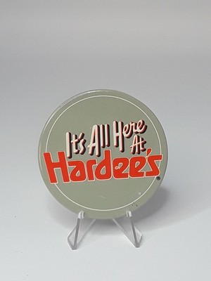 Vintage 1980s Its All Here At Hardees Employee Pinback Button Advertising