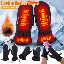 Heated Mittens Gloves Electric Rechargeable Battery Hand Warm Windproof Thermal