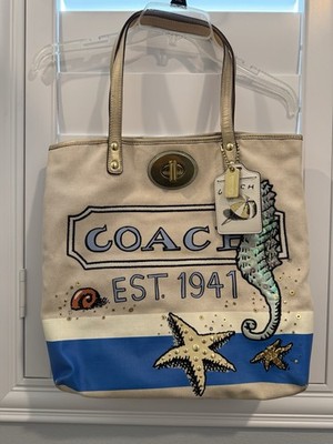 RARE Coach x Pierre Le Tan Limited Edition Seahorse Tote RETIRED