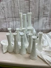 Lot of 13 Vtg Milk Glass Bud Vases