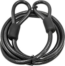 7FT 12mm 1/2" Heavy-Duty Security Cable, Vinyl Coated Braided Steel with Sealed