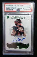 2018 FLAWLESS COLLEGIATE ROOKIE GEMS EMERALD  LAMAR JACKSON # 5/5 - HTF - PSA 9