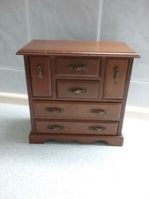 SCHMUCKSCHRÄNKCHEN , ALT , DUNKLES HOLZ , SIEHE FOTOS