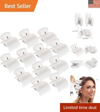 12 Pcs Heat-Resistant Hot Roller Clips for Perfect Curly Hairstyles - White