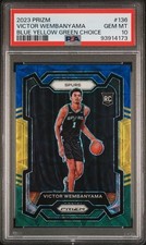 Victor Wembanyama 2023-24 Panini Prizm CHOICE EXCLUSIVE Blue Yellow Green PSA 10