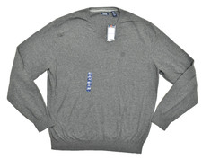 IZOD Men's 2XL V-Neck Sweater Carbon Gray Heritage Edition Cotton Blend NEW