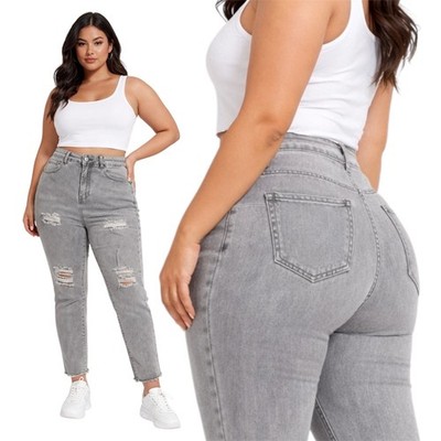 CURVY PUSH UP Damen Jeans Hose Röhre SUPER Stretch Röhrenjeans High Waist J24