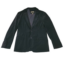 VTG John Varvatos USA Blazer Mens 44R Black Corduroy Gray Pinstripe Sport Coat