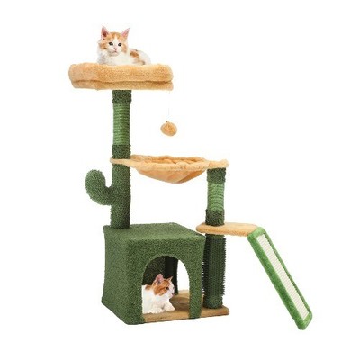Uforic 37'' Cactus Cat Tree Tower with Sisal Scratching Posts, Cat Climbing Towe