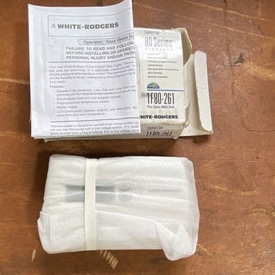 White-Rodgers 1F80-261 Programmable 5-2 Day Thermostat, 4 Period, White