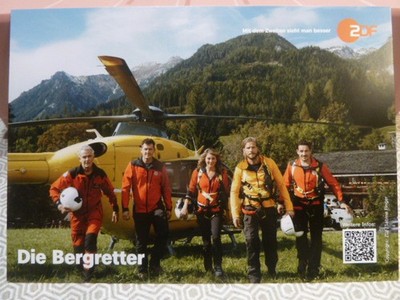 Die Bergretter (Teamkarte), ZDF Autogrammkarte unsigniert