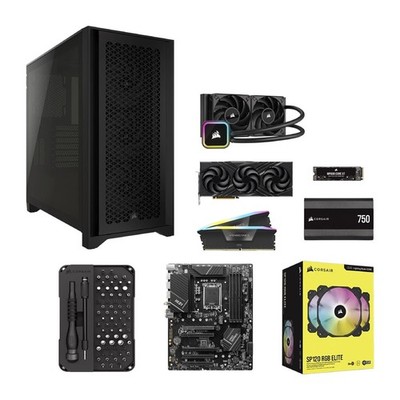 Corsair BUILD KIT Mid tower Core i7-14700KF RAM 32 GB SSD 2 TB NVMe (Black)