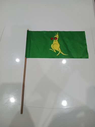 Australia Boxing Kangaroo Flag  Wooden Stick. 