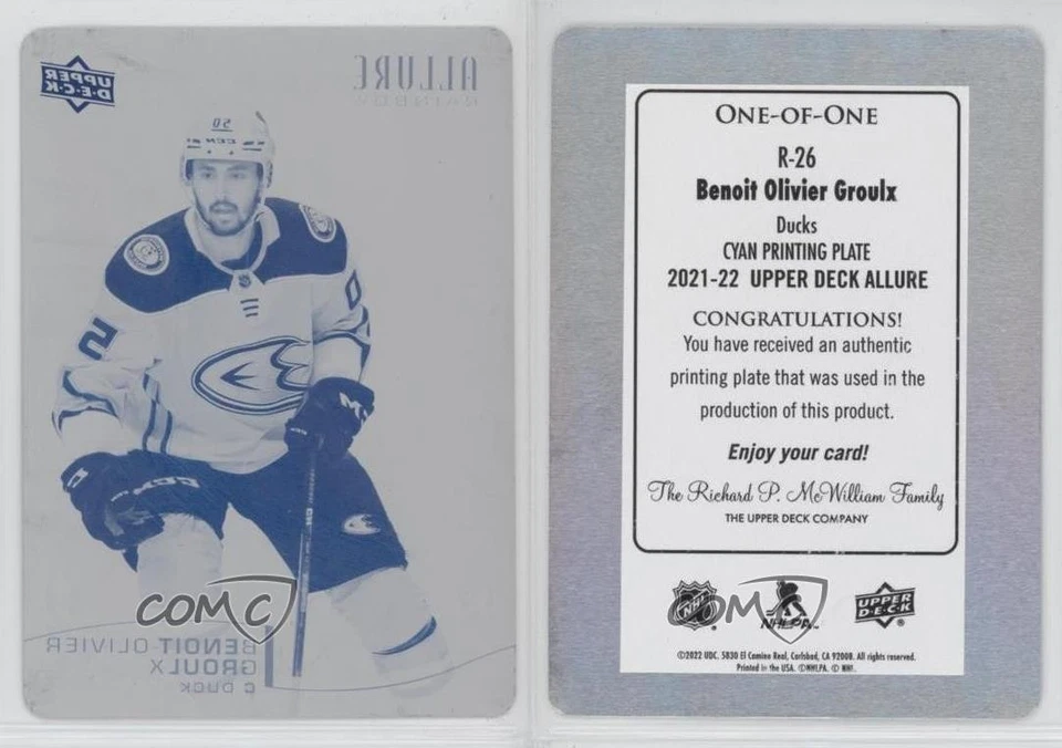 2021-22 Upper Deck Allure Rainbow 1/1 Benoit-Olivier Groulx #R-26 Rookie RC 7l6 - Image 3 of 3
