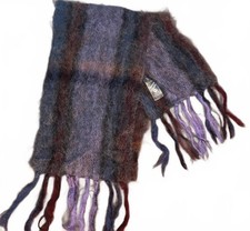 Vintage Royal Scotland mohair and wool scarf with a fringed edge