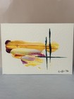 ATC 2.5x3.5 Acrylic Abstract Signed by Artist Leo Midheaven Original Painting — photo 2