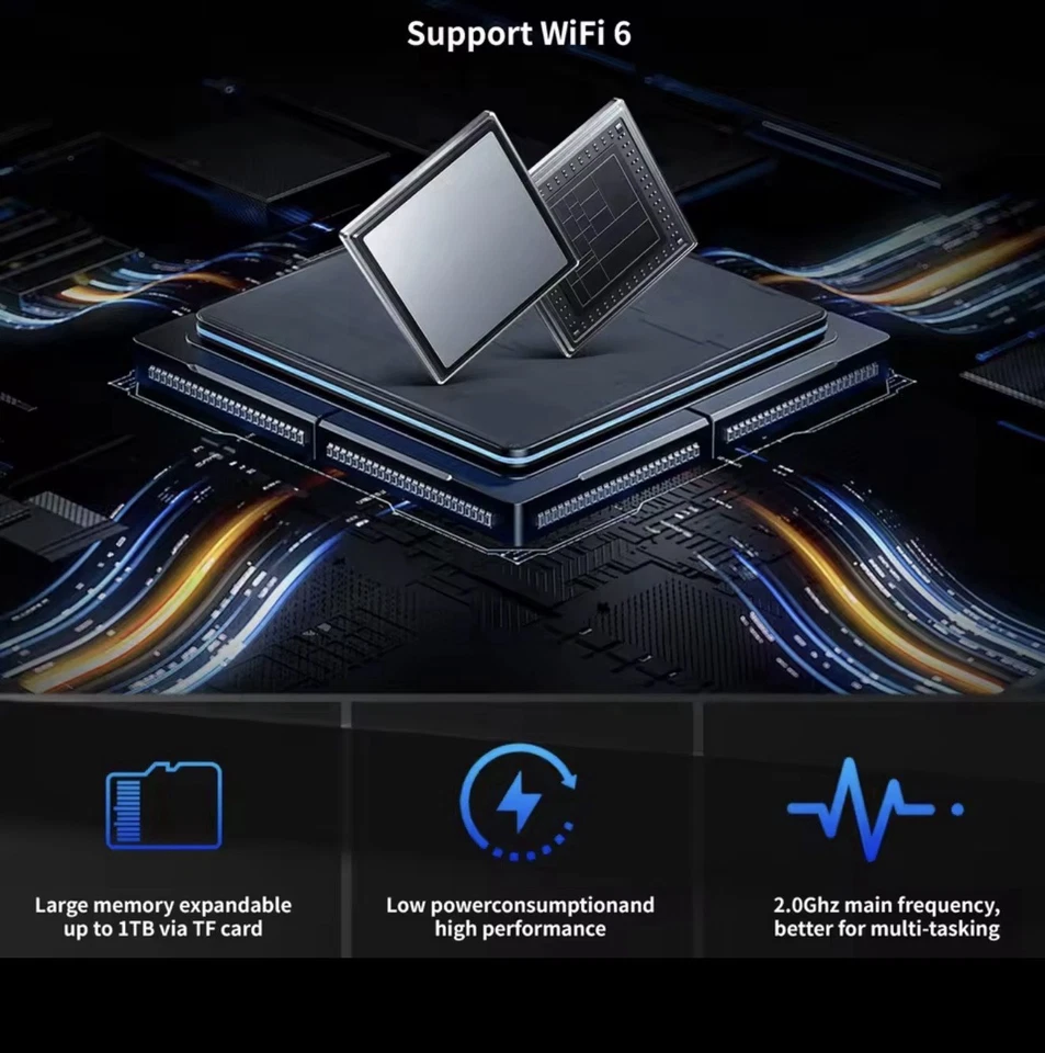 White 10inch Android 14 Tablet 8GB Ram + 64GB ROM up to 1TB TF  Facial Recog - Image 3 of 4