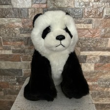 FAO Schwarz Panda Bear Plush Realistic Stuffed Animal Toy 10 Bean Bottom AN