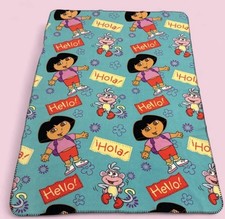 Vintage 2003 Dora The Explorer Boots  Dora Nickelodeon Fleece Blanket 45x61