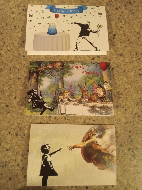 Banksy Birthday Card Set JOHOND, Banksy, Dolk, Invader