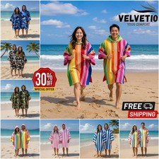 Adult Beach Poncho Sand Free Changing Robe Quick Dry Microfibre Hooded Towels