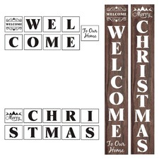 Welcome and Christmas Stencils for Painting on Wood - 19 Pack Large Vertical ...