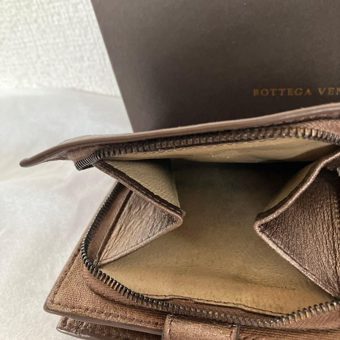 Bottega Veneta Intrecciato Leather Bifold Wallet Bronze Authentic Used Japan thumbnail 8