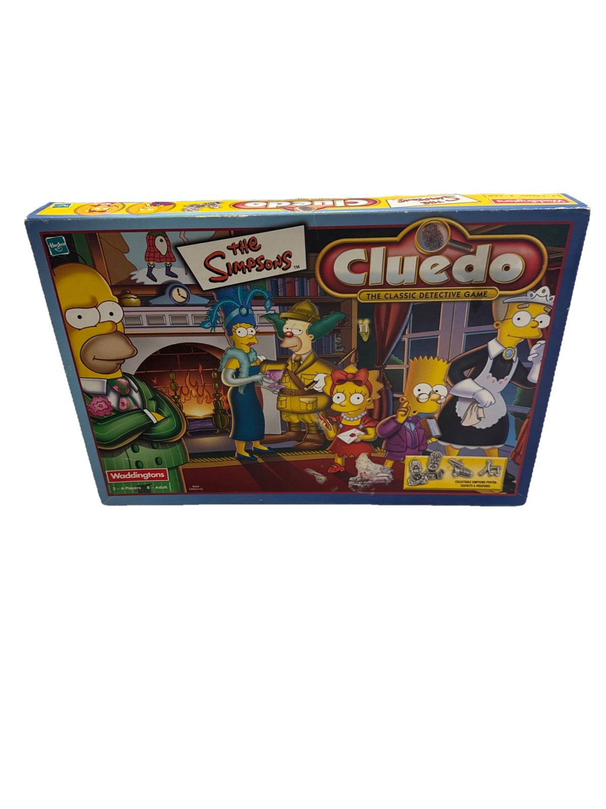 The Simpsons Cluedo Board Game Classic 2001 Hasbro Pewter Figures 100% Complete