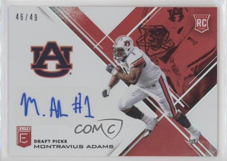 Montravius Adams Panini Elite Draft Picks #244 Autograph-Red
