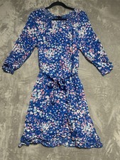 Talbots Midi Dress Women’s XLP Floral Blue Tie Waist Pockets