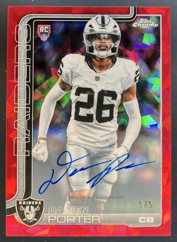2025 Topps Chrome Sapphire Darien Porter Rookie Auto Red Refractor /5 RC