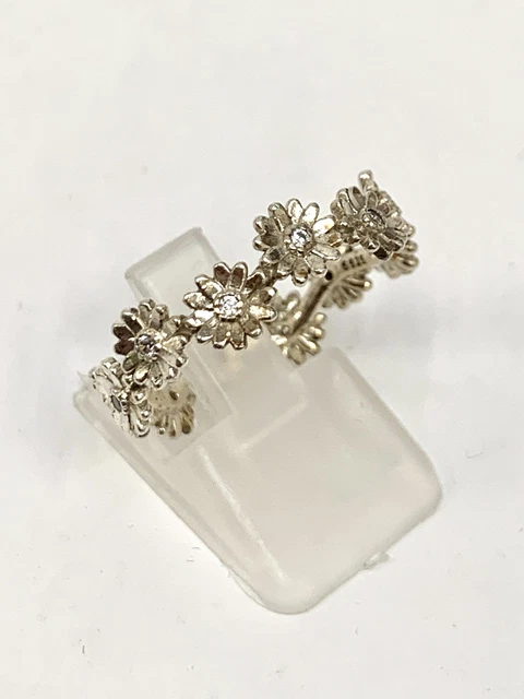 Pandora Daisy Flower Ring Sterling Silver S925 ALE with CZ Stones, Size S1/2