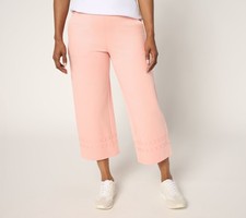 Denim  Co. Women's Petite Pants PL Active French Terry Crop Pant Pink A692783