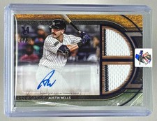 Austin Wells 2025 Topps Museum Amethyst Dual GU Patch Auto /20