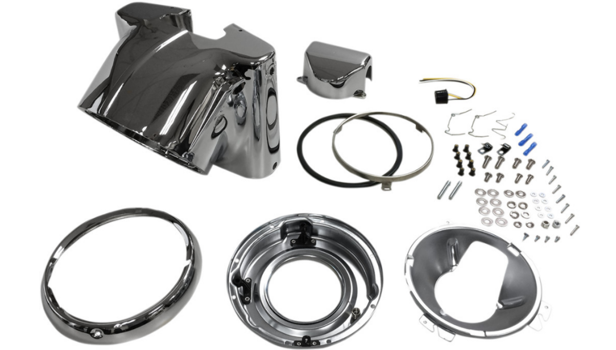 CHROME HEADLIGHT NACELLE KIT FOR HARLEY FATBOY HERITAGE 1986-2017