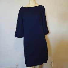 Eliza J Navy Blue Bell Sleeve V-Back Shift Dress Size 2