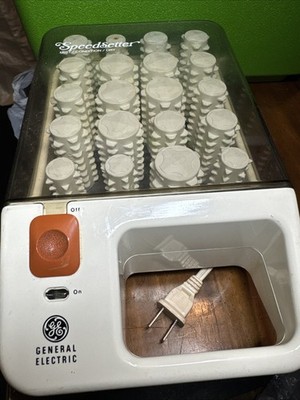 Vintage General Electric Speed Setter Hot Hair Rollers 20 Clips