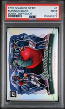 Panini Donruss Optic Dual Downtown Jaxson Dart Eli Manning SSP Case Hit PSA 9!!