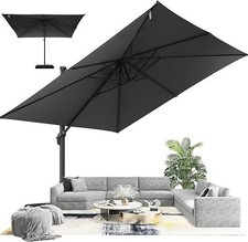 10ft Cantilever Patio Umbrella Outdoor Large Square Umbrellas with 360 Rotation