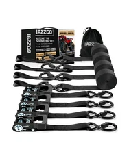 Ratchet Straps with Hook - 1 Inch x 15 Feet (1800 LB Break Strength... Fast Ship