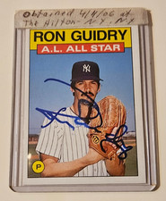 Ron Guidry Autographed 1986 Topps All Star Card #721 Yankees